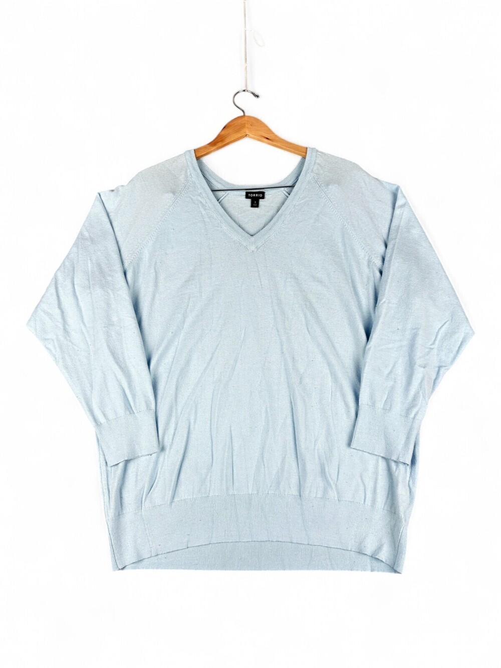 Torrid Plus Size 3X Light Blue V-Neck Sweater